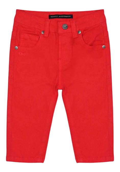 Pantalone neonato rosso in cotone DANIELE ALESSANDRINI | 1295P00205/MAROSSO